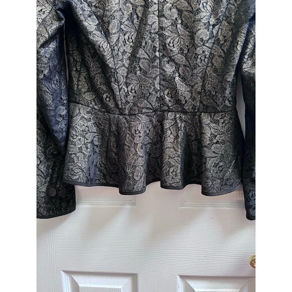 Hinge Overlay Lace Full Zip Peplum Blazer Jacket Small Goth Dark Romance - Picture 8 of 13